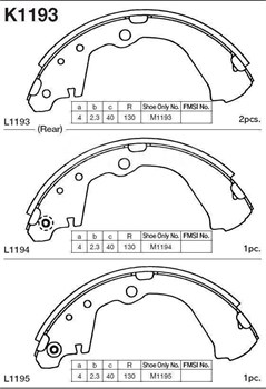 Колодки тормозные барабанные M12 T1193 - фото 3147
