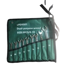 Набор ключей комбинированных 9 предметов № 8-19 LPD9501 - фото 6142
