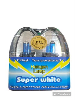 Лампа галогеновая Super White H11 12V 100W 9209 - фото 6529
