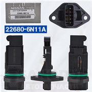 Датчик расхода воздуха 22680-6N11A QG15,18 Nissan 10041